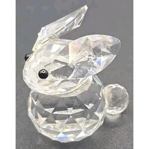 Vtg Swarovski Crystal Figurine Mini Bunny Sitting Rabbit 1 3/8" Retired PB198